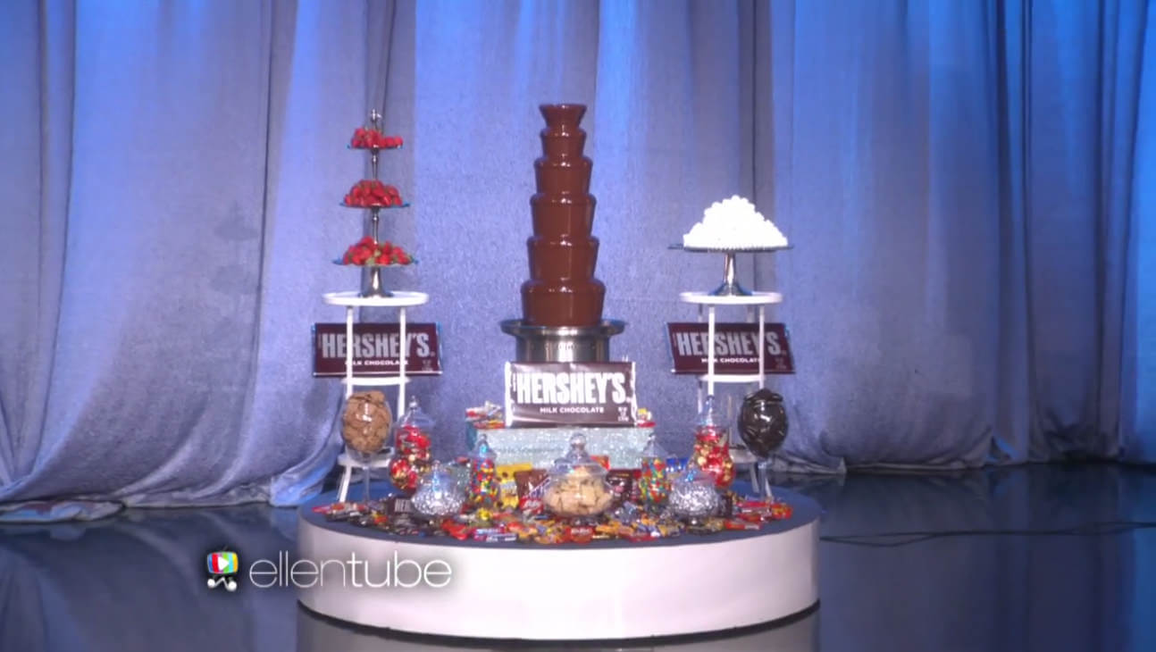 our chocolate fountain rental on the ellen show